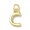 Rack Plating Brass Charms, Cadmium Free & Lead Free, Long-Lasting Plated, Real 18K Gold Plated, Letter C, 11.5x7.5x1.5mm, Hole: 3.2mm