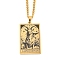 304 Stainless Steel Tarot Pendant Necklaces, Cable Chain Necklaces, Capricorn, 23.23~24.21 inch(59~61.5cm)