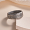 Viking Rune 304 Stainless Steel Finger Rings for Men, Antique Silver, 8mm, US Size 10 1/4(19.9mm)