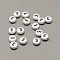 White and Black Acrylic , Flat Round with Num.3, 7x4mm, Hole: 1.3mm, about 3600pcs/500g