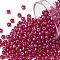 TOHO Round Seed Beads, Japanese Seed Beads, (165B) Transparent AB Siam Ruby, 8/0, 3mm, Hole: 1mm, about 220pcs/10g