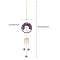 Tree of Life Natural Amethyste Chips Pendant Decorations, with Glass Beads, for Home Bedroom Hanging Decorations, Purple, 580mm