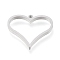Tarnish Resistant 304 Stainless Steel Open Back Bezel Pendants, For DIY UV Resin, Epoxy Resin, Pressed Flower Jewelry, Heart, Matte Stainless Steel Color, 25x30x3mm, Hole: 2mm