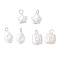 3Pcs 3 Styles Natural Keshi Pearl Pendants, with 304 Stainless Steel Loops, Teardrop Star Square, Creamy White, Golden, 14~17x8.5~11x2~5.5mm, Hole: 2.2~3.3mm, 1pc/style