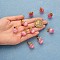 10Pcs Apple Gemstone Charm Pendant Crystal Quartz Healing Natural Stone Pendants Opal Buckle for Jewelry Necklace Earring Making Crafts, Pink, 20.5x14.8mm, Hole: 3mm