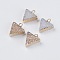Natural Druzy Agate Charms, Rainbow Plated, with Golden Plated Brass Findings, Triangle, Mixed Color, 13~15x11.5~13x4mm, Hole: 1.5mm