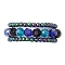 3Pcs Round Glass Beads Stretch Rings for Unisex, Mixed Color, 2~4.5mm, Inner Diameter: 20mm