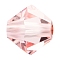 Preciosa® Crystal Beads, Czech Crystal, Bicone(451 69 302 Rondelle), 70120 Light Rose, 4mm, Hole: 0.8mm