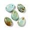 Natural Marble Teardrop Charms, for Pendant Necklace Making, 14x10x6mm, Hole: 1mm