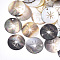 Black Lip Shell Pendants, Flat Round with Star, 20x1mm, Hole: 1.5mm