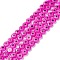 Handmade Evil Eye Lampwork Flat Round Bead Strands, Deep Pink, 8x3.2mm, Hole: 1mm, about 48pcs/strand, 13.98''(35.5cm)