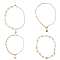4Pcs 4 Style Natural Shell & Imitation Pearl Beaded Necklaces Set, Starfish & Nugget Pendant Necklaces for Women, Golden, 15.35~18.90 inch(39~48cm), 1Pc/style