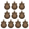 Tibetan Style Zine Alloy Pendant Cabochon Settings, Flat Round, Antique Bronze, Tray: 12mm, 28x19x2mm, Hole: 2mm