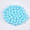 Opaque Plastic Beads, Round, Light Blue, 6x5.5mm, Hole: 1.8mm, about 4790pcs/500g