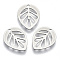 Non-Tarnish 201 Stainless Steel Charms, Laser Cut, Hollow, Leaf, Stainless Steel Color, 13x10.5x0.5mm, Hole: 1.2mm