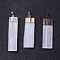 Natural Selenite Big Pendants, Rectangle Charms, with Rack Plating Brass Findings, Mixed Color, 52~61x14~19x5~7mm, Hole: 8x5mm