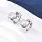 Brass Hoop Earrings, Rack Plating, Long-Lasting Plated, Lead Free & Cadmium Free, Platinum, 14x8.5mm