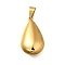304 Stainless Steel Pendants, Teardrop Charm, Golden, 34x19x10mm, Hole: 5x10mm