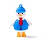 PVC Cartoon Duck Doll Pendants, for Keychains, Dodger Blue, 61x42x24mm, Hole: 3mm