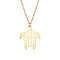 Stainless Steel Geometric Artistic Hollow Animal Pendant Necklaces, Clavicle Chain Necklaces for Women, Golden, Turtle, 17.72 inch(45cm)