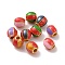 Alloy Beads, with Enamel, Rondelle, Matte Gold Color, Mixed Color, 6mm, Hole: 2mm