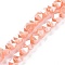 Glass Pearl Beads Strands, Faceted, Polygon, Light Salmon, 7.5x7.5mm, Hole: 1mm, about 49pcs/strand, 14.09 inch(35.8cm)