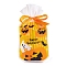 50Pcs Rectangle Halloween Candy Plastic Bags, Pumpkin Printed Candy Drawstring Bags, Gold, 23.2x14.9x0.05cm
