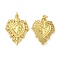 Rack Plating Brass Pendants, with Jump Ring, Lead Free & Cadmium Free, Long-Lasting Plated, Heart Charms, Real 18K Gold Plated, 32x24x3.5mm, Hole: 3.5mm