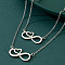 Heart & Infinity Alloy Pendant Necklaces & Link Bracelets Sets for Women, Platinum, 370mm