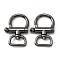 Alloy Swivel Clasps, Twister Clasps, for Bag, Keychain, Dog Leash, Gunmetal, 5.5x3.8x0.9cm, Hole: 7.5x20.5mm, Inner Diameter: 2x2.3cm