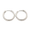 Brass Hoop Earrings, Round, Platinum, 19.5x2mm