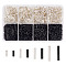 1692Pcs 8 Styles Glass Twisted Bugle Beads, Metallic Colours, Mixed Color, 5~12x2mm, Hole: 0.5mm