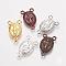 Tibetan Style Alloy Chandelier Component Links, 3 Loop Connectors, Rosary Center Pieces, Oval with Virgin Mary, Mixed Color, 16.5x10x1mm, Hole: 1.5mm