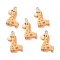 Opaque Resin Pendants, with Platinum Tone Iron Loops, Giraffe, Orange, 27.5x18.5x5mm, Hole: 2mm