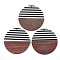 Resin & Wood Pendants, Flat Round, Sienna, 49x3~4mm, Hole: 2mm2mm