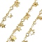 Brass Star Chains, with Glass Charms, Long-Lasting Plated, Soldered, Cadmium Free & Lead Free, Lead Free & Nickel Free, with Spool, Real 18K Gold Plated, 3.8~10x2.5~4.5x0.5~2mm