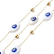 Ion Plating(IP) 304 Stainless Steel Link Chains, with Shell & Enamel & Spool, Soldered, Real 18K Gold Plated, 2x0.7x0.2mm, Horse Eye: 11.5x6x4mm, about 32.81 Feet(10m)/Roll