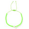 Minimalist Adjustable Polyester Cord Braided Bracelets, Imitation Pearl Bead Jewelry for Women, Lime Green, Inner Diameter: 11 inch(28cm)