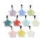Synthetic Noctilucent Stone/Luminous Stone Pendants, Glow in the Dark Charms with Stainless Steel Color Plated 201 Stainless Steel Snap on Bails, Star, 23x20.5x6mm, Hole: 7.5x4mm