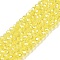Electroplate Glass Beads Strands, AB Color Plated, Faceted, Rondelle, Champagne Yellow, 2.9~3.3x2mm, Hole: 0.8mm, about 144~150pcs/strand, 35~37cm
