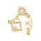 Brass Micro Pave Clear Cubic Zirconia Spring Ring Clasps, Cadmium Free & Nickel Free & Lead Free, with Natural White Shell, Butterfly, Golden, 45mm