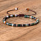Natural Indian Agate Beaded Braided Bracelets, Adjustable Women's Bracelets, Inner Diameter: 16cm, Bead: 4~4.5x2~2.5mm