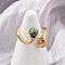 304 Stainless Steel Cuff Rings, with Imperial Jasper, 17mm, Inner Diameter: 17mm
