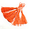 Polyester Tassel Decorations, Pendant Decorations, Orange Red, 130x6mm, Tassel: 70~90mm