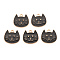 Alloy Enamel Pendants, Cadmium Free & Lead Free, Light Gold, Cat, Black, 16x17x1.5mm, Hole: 1.6mm