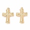 304 Stainless Steel Pendants, Cross, Golden, 18x12.5x3mm, Hole: 1mm