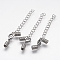 Tarnish Resistant 304 Stainless Steel Chain Extender, with Curb Chains, Cord Ends and Lobster Claw Clasps, Stainless Steel Color, 22.5mm