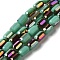 Electroplate Glass Beads Strands, Faceted, AB Color, Column, Dark Turquoise, 3x5mm, Hole: 1mm, about 79pcs/strand, 16.5 inch(42cm)