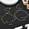 2Pcs 2 Colors 304 Stainless Steel Singapore Chain Bracelet Making, with 304 Stainless Steel Lobster Claw Clasps and Cross End Chain, Golden & Stainless Steel Color, 6-3/4 inch(17cm), 1pc/color