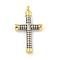 Ion Plating(IP) 304 Stainless Steel Pendants, Cross Charm, Golden & Stainless Steel Color, 28.5x16x4mm, Hole: 2mm